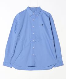 【Beverly Hills Polo Club/ビバリーヒルズポロクラブ】ワンポイント刺繍 ボタンダウン長袖シャツ/カーボンピーチツイル デニム