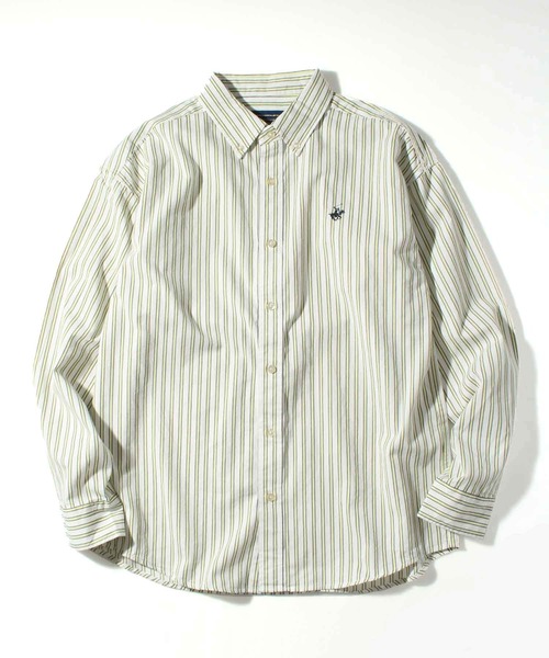 BEVERLY HILLS POLO CLUB（ビバリーヒルズポロクラブ）の「【Beverly Hills Polo Club/ビバリーヒルズポロクラブ】ワンポイント刺繍 ボタンダウン長袖シャツ/カーボンピーチツイル デニム（シャツ/ブラウス・メンズ・ブルー系その他2/イエロー系その他/ライトインディゴブルー/ブルー系その他/スミクロ/ダークインディゴブルー/ネイビー/ベージュ/ベージュ系その他/ホワイト/ブルー/ブルー系その他3・LL/L/M）」の12枚目の写真