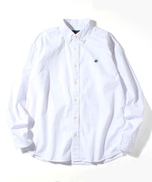 BEVERLY HILLS POLO CLUB（ビバリーヒルズポロクラブ）の「【Beverly Hills Polo Club/ビバリーヒルズポロクラブ】ワンポイント刺繍 ボタンダウン長袖シャツ/カーボンピーチツイル デニム（シャツ/ブラウス・メンズ・ブルー系その他2/イエロー系その他/ライトインディゴブルー/ブルー系その他/スミクロ/ダークインディゴブルー/ネイビー/ベージュ/ベージュ系その他/ホワイト/ブルー/ブルー系その他3・LL/L/M）」の2枚目の写真