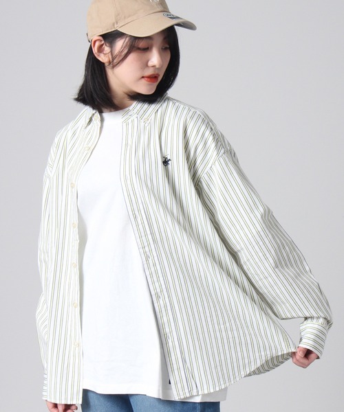 BEVERLY HILLS POLO CLUB（ビバリーヒルズポロクラブ）の「【Beverly Hills Polo Club/ビバリーヒルズポロクラブ】ワンポイント刺繍 ボタンダウン長袖シャツ/カーボンピーチツイル デニム（シャツ/ブラウス・メンズ・ブルー系その他2/イエロー系その他/ライトインディゴブルー/ブルー系その他/スミクロ/ダークインディゴブルー/ネイビー/ベージュ/ベージュ系その他/ホワイト/ブルー/ブルー系その他3・LL/L/M）」の18枚目の写真