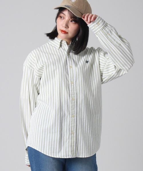 BEVERLY HILLS POLO CLUB（ビバリーヒルズポロクラブ）の「【Beverly Hills Polo Club/ビバリーヒルズポロクラブ】ワンポイント刺繍 ボタンダウン長袖シャツ/カーボンピーチツイル デニム（シャツ/ブラウス・メンズ・ブルー系その他2/イエロー系その他/ライトインディゴブルー/ブルー系その他/スミクロ/ダークインディゴブルー/ネイビー/ベージュ/ベージュ系その他/ホワイト/ブルー/ブルー系その他3・LL/L/M）」の19枚目の写真