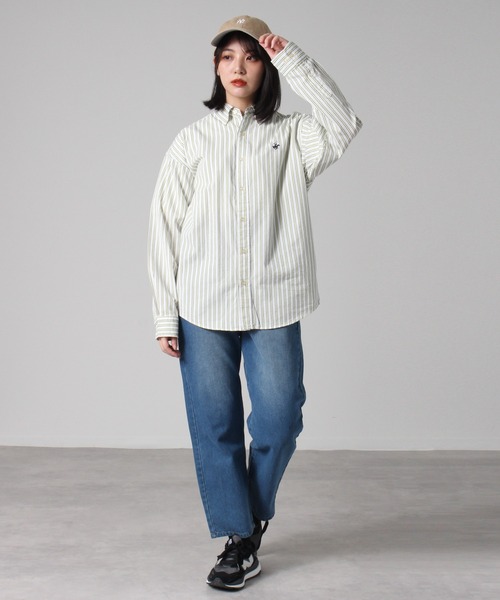 BEVERLY HILLS POLO CLUB（ビバリーヒルズポロクラブ）の「【Beverly Hills Polo Club/ビバリーヒルズポロクラブ】ワンポイント刺繍 ボタンダウン長袖シャツ/カーボンピーチツイル デニム（シャツ/ブラウス・メンズ・ブルー系その他2/イエロー系その他/ライトインディゴブルー/ブルー系その他/スミクロ/ダークインディゴブルー/ネイビー/ベージュ/ベージュ系その他/ホワイト/ブルー/ブルー系その他3・LL/L/M）」の20枚目の写真