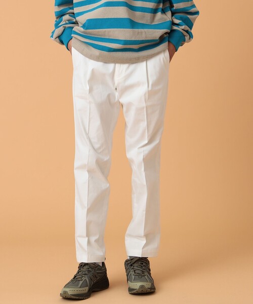 BEAMS LIGHTS（ビームスライツ）の「BEAMS LIGHTS / 1プリーツ ストレッチサテン ベーシック スラックス（スラックス・メンズ・オフホワイト/ベージュ/ネイビー・MEDIUM/LARGE/X-LARGE/SMALL）」の6枚目の写真