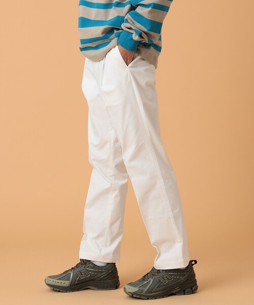 BEAMS LIGHTS（ビームスライツ）の「BEAMS LIGHTS / 1プリーツ ストレッチサテン ベーシック スラックス（スラックス・メンズ・オフホワイト/ベージュ/ネイビー・MEDIUM/LARGE/X-LARGE/SMALL）」の7枚目の写真