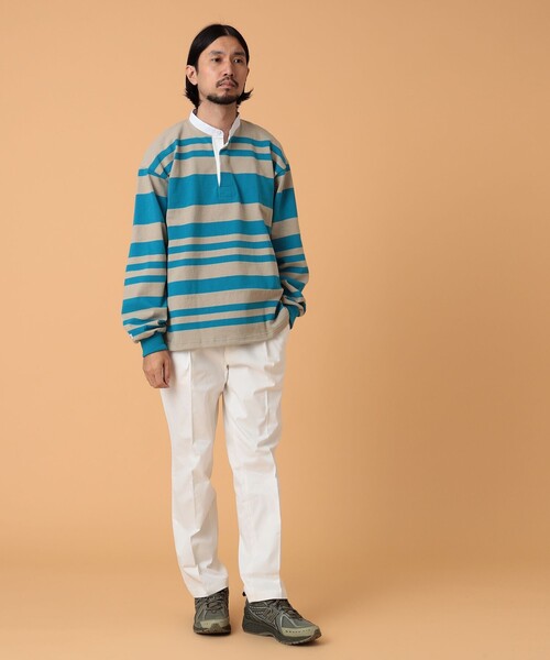 BEAMS LIGHTS（ビームスライツ）の「BEAMS LIGHTS / 1プリーツ ストレッチサテン ベーシック スラックス（スラックス・メンズ・オフホワイト/ベージュ/ネイビー・MEDIUM/LARGE/X-LARGE/SMALL）」の9枚目の写真