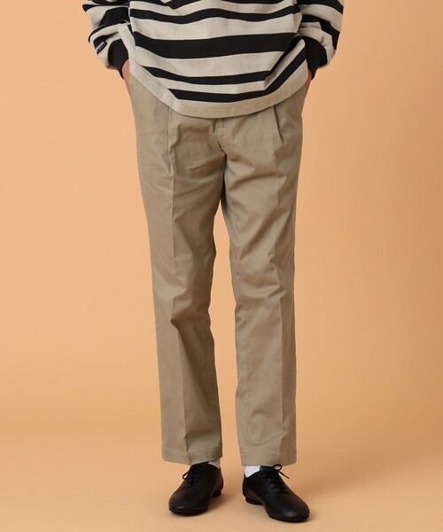 BEAMS LIGHTS（ビームスライツ）の「BEAMS LIGHTS / 1プリーツ ストレッチサテン ベーシック スラックス（スラックス・メンズ・オフホワイト/ベージュ/ネイビー・MEDIUM/LARGE/X-LARGE/SMALL）」の17枚目の写真