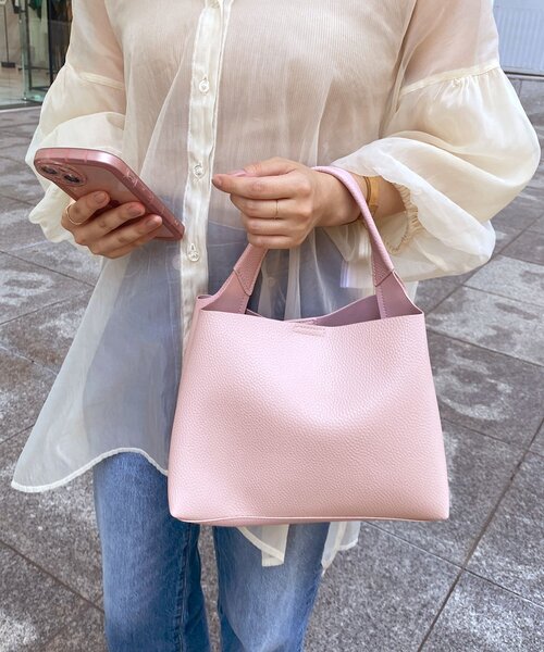 OPAQUE.CLIP（オペークドットクリップ）の「◆【軽量/2WAY】合皮ミニワンショルダーバッグ（ショルダーバッグ・レディース・ピンク系/グレー/ブラック・00）」の3枚目の写真