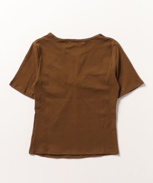 LYEON(リヨン)の「ねじりスリットトップス(Tシャツ/カットソー・レディース・ホワイト/ブラウン・FREE)」の10枚目の写真