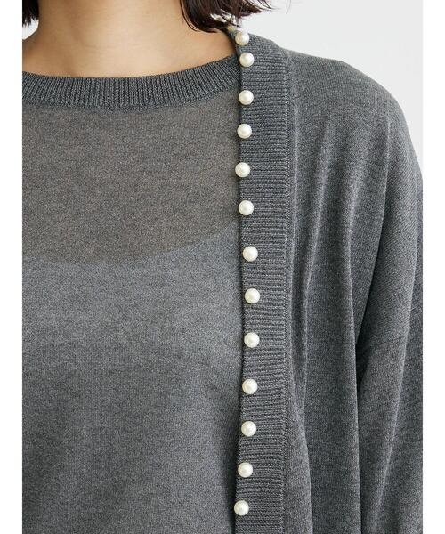 ELENCARE DUE（エレンカーレデュエ）の「・ELENCARE　DUEパールツキシアーカーディガン（カーディガン/ボレロ・レディース・ブラック/ブラウン/グレー/ボルドー/ライトベージュ・FREE）」の19枚目の写真