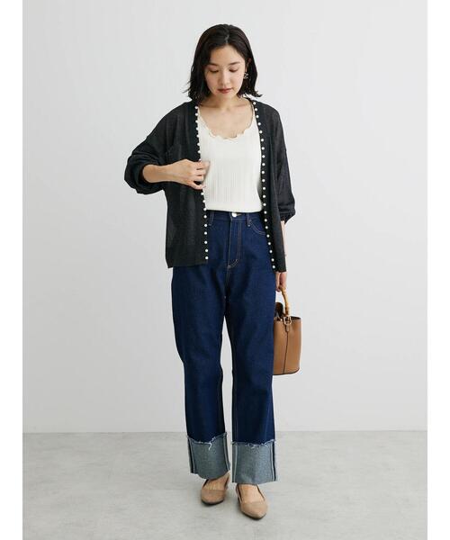 ELENCARE DUE（エレンカーレデュエ）の「・ELENCARE　DUEパールツキシアーカーディガン（カーディガン/ボレロ・レディース・ブラック/ブラウン/グレー/ボルドー/ライトベージュ・FREE）」の21枚目の写真