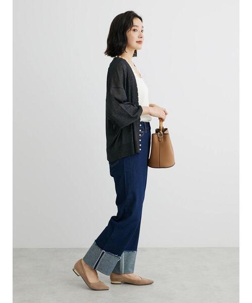 ELENCARE DUE（エレンカーレデュエ）の「・ELENCARE　DUEパールツキシアーカーディガン（カーディガン/ボレロ・レディース・ブラック/ブラウン/グレー/ボルドー/ライトベージュ・FREE）」の22枚目の写真