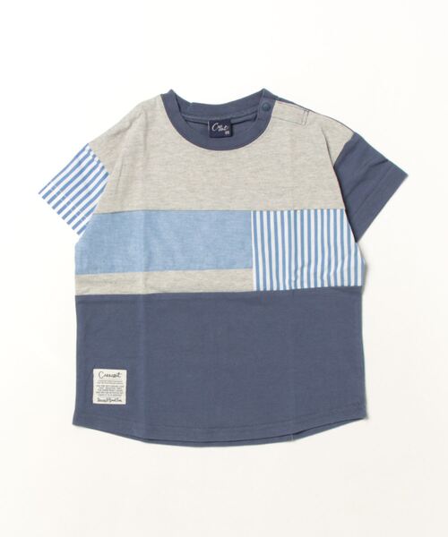 CRESCENT BLUE カットソー 新品】CRESCENT DUO ボーダー切替えの