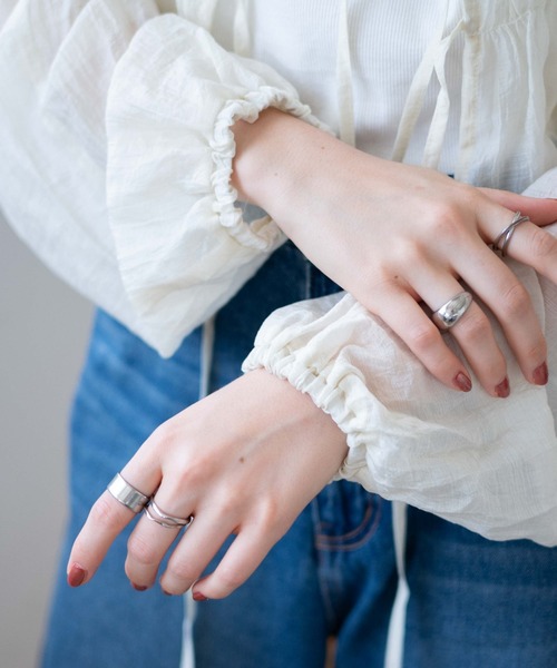 WEGO（ウィゴー）の「WEGO/シャーリングシアーブラウス（シャツ/ブラウス・レディース・ブラック/オフホワイト・FREE）」の7枚目の写真