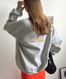 Futier land | さりげないロゴが目を惹いてカワイイ!バック刺繍ロゴBIGトレーナー(スウェット)