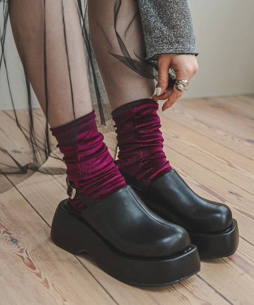 bohmal（ボマール）の「ベロアソックス（ソックス/靴下・レディース・ブルー/グレー/ブラック/ボルドー・MEDIUM）」の19枚目の写真