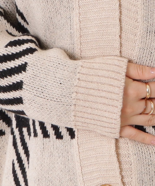 WHITELAND カラフル チェック柄 ニットカーディガン WHITELAND カラフル チェック柄 ニットカーディガン WHITELAND