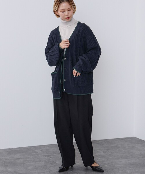 BEAMS HEART(ビームスハート)の「BEAMS HEART / プレッピー ニットカーディガン(カーディガン/ボレロ・レディース・ネイビー/ホワイト系その他5・FREE)」の3枚目の写真