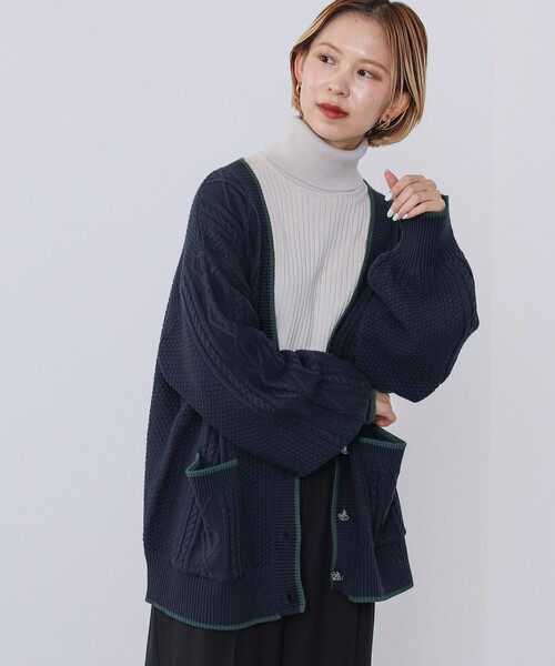 BEAMS HEART(ビームスハート)の「BEAMS HEART / プレッピー ニットカーディガン(カーディガン/ボレロ・レディース・ネイビー/ホワイト系その他5・FREE)」の19枚目の写真