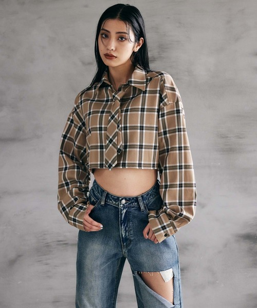 ENVYM(アンビー)の「ネクタイシャツ(シャツ/ブラウス・レディース・グレー/ベージュ/ホワイト・FREE)」の4枚目の写真