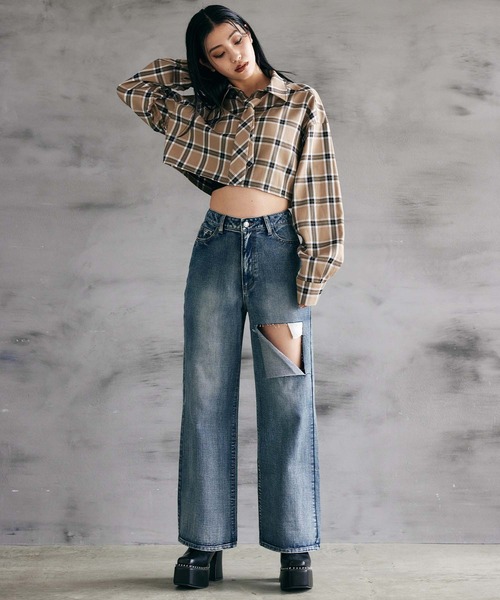 ENVYM(アンビー)の「ネクタイシャツ(シャツ/ブラウス・レディース・グレー/ベージュ/ホワイト・FREE)」の5枚目の写真