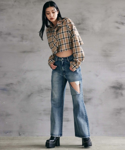 ENVYM(アンビー)の「ネクタイシャツ(シャツ/ブラウス・レディース・グレー/ベージュ/ホワイト・FREE)」の6枚目の写真