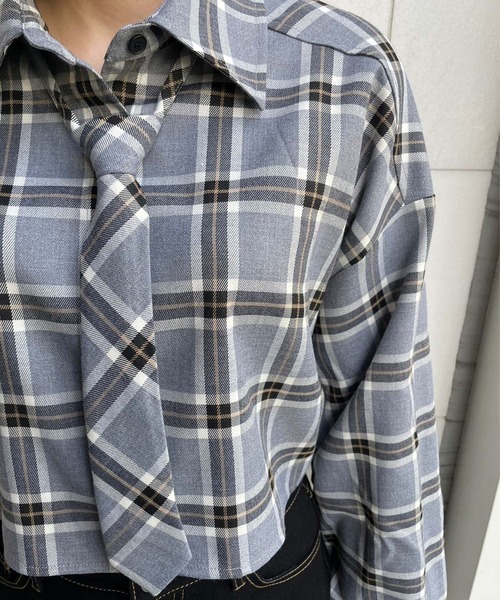 ENVYM(アンビー)の「ネクタイシャツ(シャツ/ブラウス・レディース・グレー/ベージュ/ホワイト・FREE)」の18枚目の写真