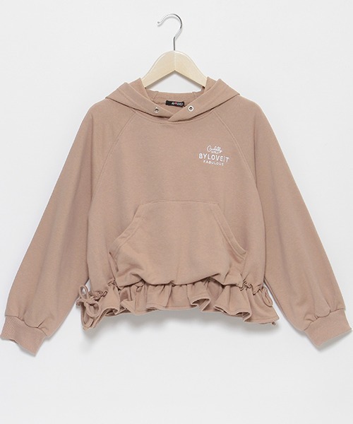 by LOVEiT(バイラビット)の「裾フリル袖ふっくらプルオーバー(パーカー・キッズ・ブラック/ブルー/ベージュ/イエロー・140cm/150cm/160cm/130cm/120cm)」の3枚目の写真
