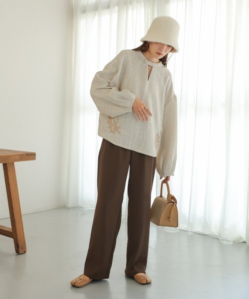 Bab(バブ)の「前後2WAY刺繍ブラウス(シャツ/ブラウス・レディース・ブラウン/ブラック/ホワイト系その他・M)」の19枚目の写真