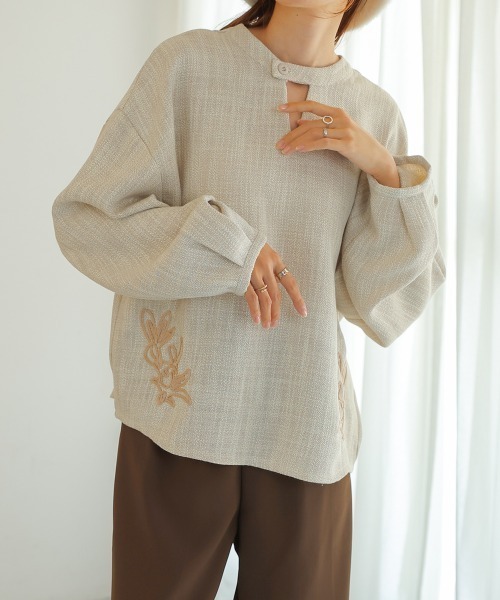 Bab(バブ)の「前後2WAY刺繍ブラウス(シャツ/ブラウス・レディース・ブラウン/ブラック/ホワイト系その他・M)」の20枚目の写真