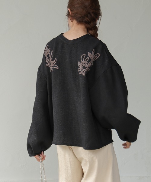 Bab(バブ)の「前後2WAY刺繍ブラウス(シャツ/ブラウス・レディース・ブラウン/ブラック/ホワイト系その他・M)」の7枚目の写真