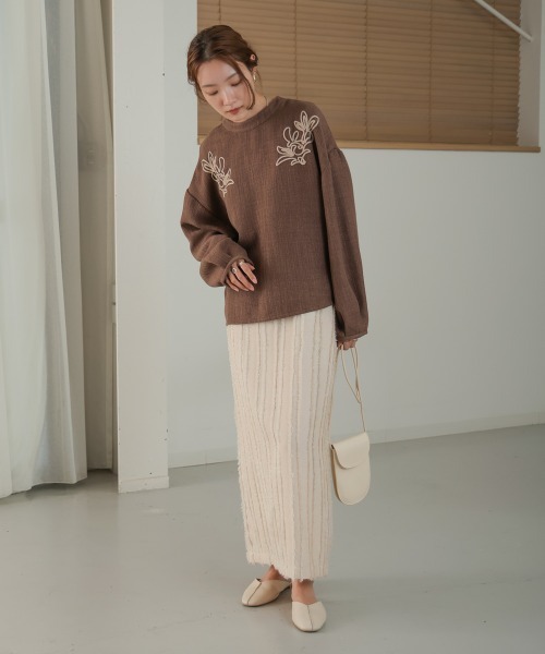 Bab(バブ)の「前後2WAY刺繍ブラウス(シャツ/ブラウス・レディース・ブラウン/ブラック/ホワイト系その他・M)」の13枚目の写真