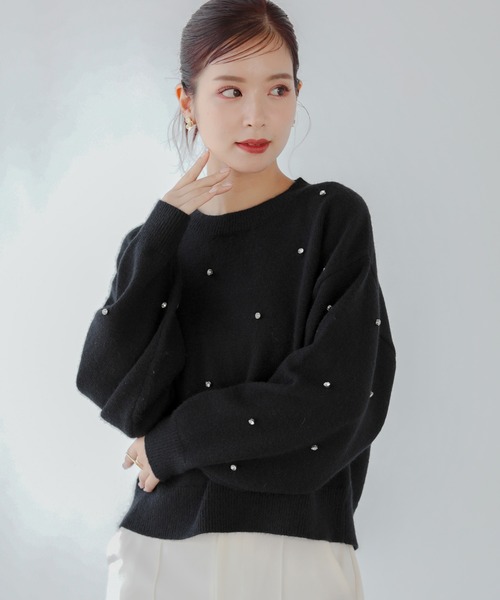 【ZOZO限定商品】ビジューフェザーニット（ニット/セーター）｜Fit more（フィットモア）