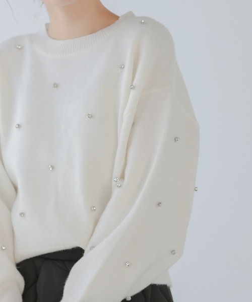 Fit more(フィットモア)の「【ZOZO限定商品】ビジューフェザーニット(ニット/セーター・レディース・ホワイト/ブラック/グレー・FREE)」の19枚目の写真