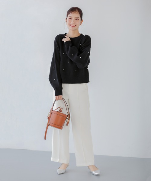 Fit more(フィットモア)の「【ZOZO限定商品】ビジューフェザーニット(ニット/セーター・レディース・ホワイト/ブラック/グレー・FREE)」の10枚目の写真