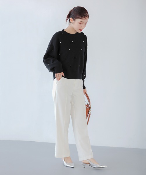 Fit more(フィットモア)の「【ZOZO限定商品】ビジューフェザーニット(ニット/セーター・レディース・ホワイト/ブラック/グレー・FREE)」の12枚目の写真