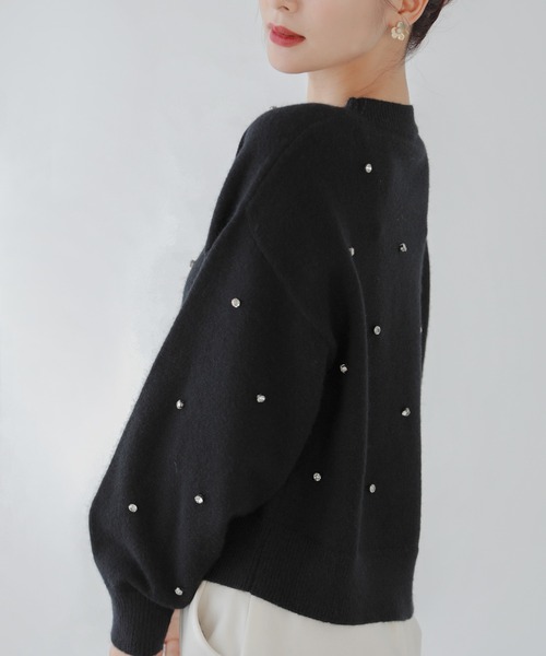 Fit more(フィットモア)の「【ZOZO限定商品】ビジューフェザーニット(ニット/セーター・レディース・ホワイト/ブラック/グレー・FREE)」の13枚目の写真