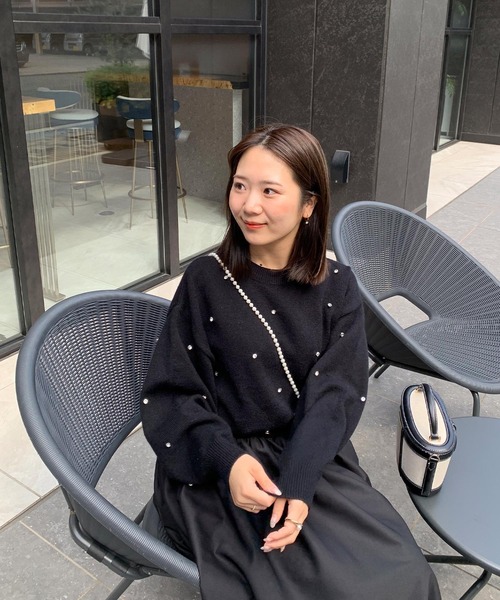 Fit more(フィットモア)の「【ZOZO限定商品】ビジューフェザーニット(ニット/セーター・レディース・ホワイト/ブラック/グレー・FREE)」の14枚目の写真