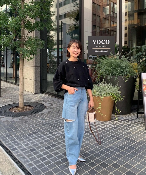 Fit more(フィットモア)の「【ZOZO限定商品】ビジューフェザーニット(ニット/セーター・レディース・ホワイト/ブラック/グレー・FREE)」の15枚目の写真