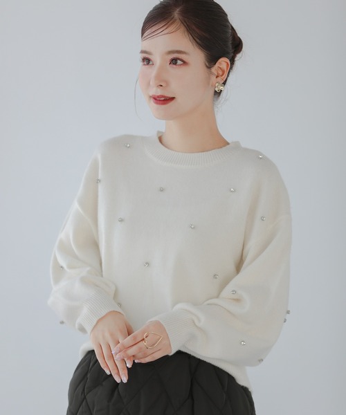 Fit more(フィットモア)の「【ZOZO限定商品】ビジューフェザーニット(ニット/セーター・レディース・ホワイト/ブラック/グレー・FREE)」の17枚目の写真