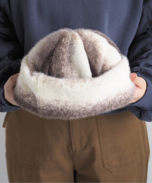 cepo(セポ)の「ファーロールキャップ(キャップ・レディース・オフホワイト/ブラウン・FREE)」の8枚目の写真