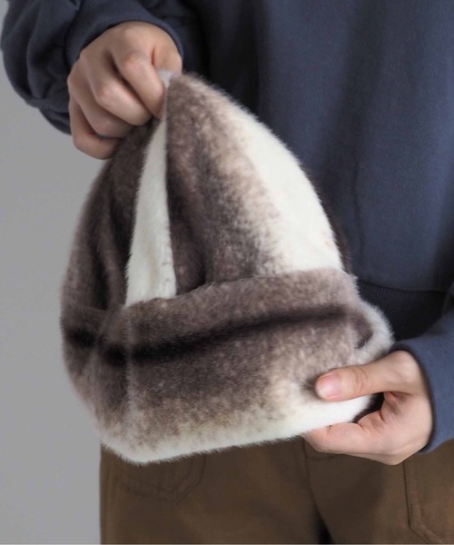 cepo(セポ)の「ファーロールキャップ(キャップ・レディース・オフホワイト/ブラウン・FREE)」の9枚目の写真