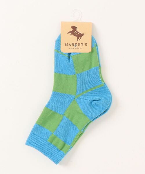 MARKEY'S(マーキーズ)の「クルーソックス/チェッカーフラッグ(9~13cm/14~18cm)(ソックス/靴下・キッズ・グリーン/チャコール/ベージュ・S/M)」の9枚目の写真