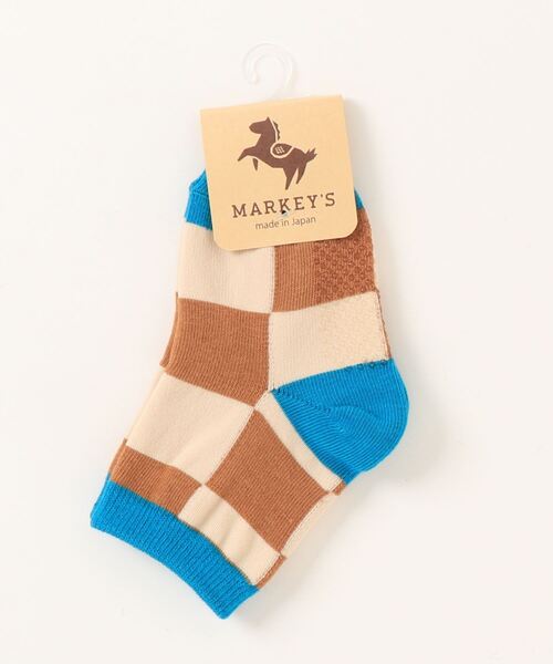 MARKEY'S(マーキーズ)の「クルーソックス/チェッカーフラッグ(9~13cm/14~18cm)(ソックス/靴下・キッズ・グリーン/チャコール/ベージュ・S/M)」の8枚目の写真