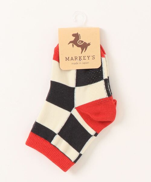 MARKEY'S(マーキーズ)の「クルーソックス/チェッカーフラッグ(9~13cm/14~18cm)(ソックス/靴下・キッズ・グリーン/チャコール/ベージュ・S/M)」の7枚目の写真