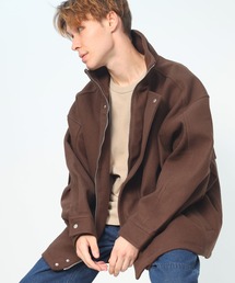 Nylaus ウールライク BIGスタンド フルジップ コート
