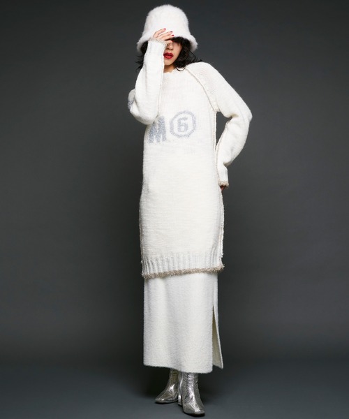 Narcissus（ナルシス）の「シャギーニットスカート/タイトスリット（スカート・レディース・ブラック/アイボリー・FREE）」の15枚目の写真