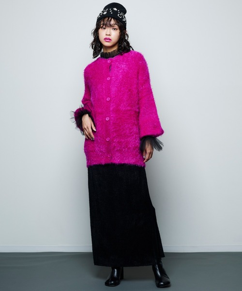 Narcissus（ナルシス）の「シャギーニットスカート/タイトスリット（スカート・レディース・ブラック/アイボリー・FREE）」の16枚目の写真