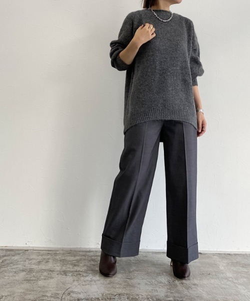 [RASW]アルパカ混ラウンドヘムニット（ニット/セーター）｜RASW（ラス）