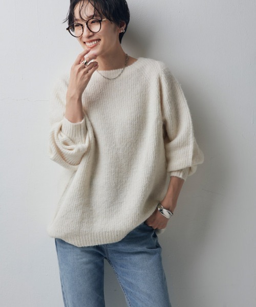[RASW]アルパカ混ラウンドヘムニット（ニット/セーター）｜RASW（ラス）