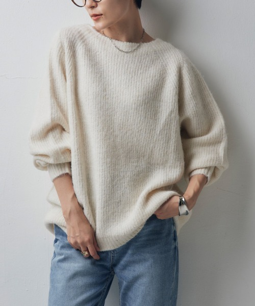 [RASW]アルパカ混ラウンドヘムニット（ニット/セーター）｜RASW（ラス）